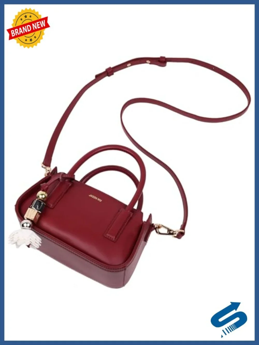 Mini Satchel, Dual Handle & Crossbody Strap, Polyurethane, Structured